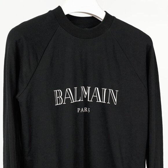 Balmain Black Cotton Logo-Print Sweatshirt - Picture 4 of 10